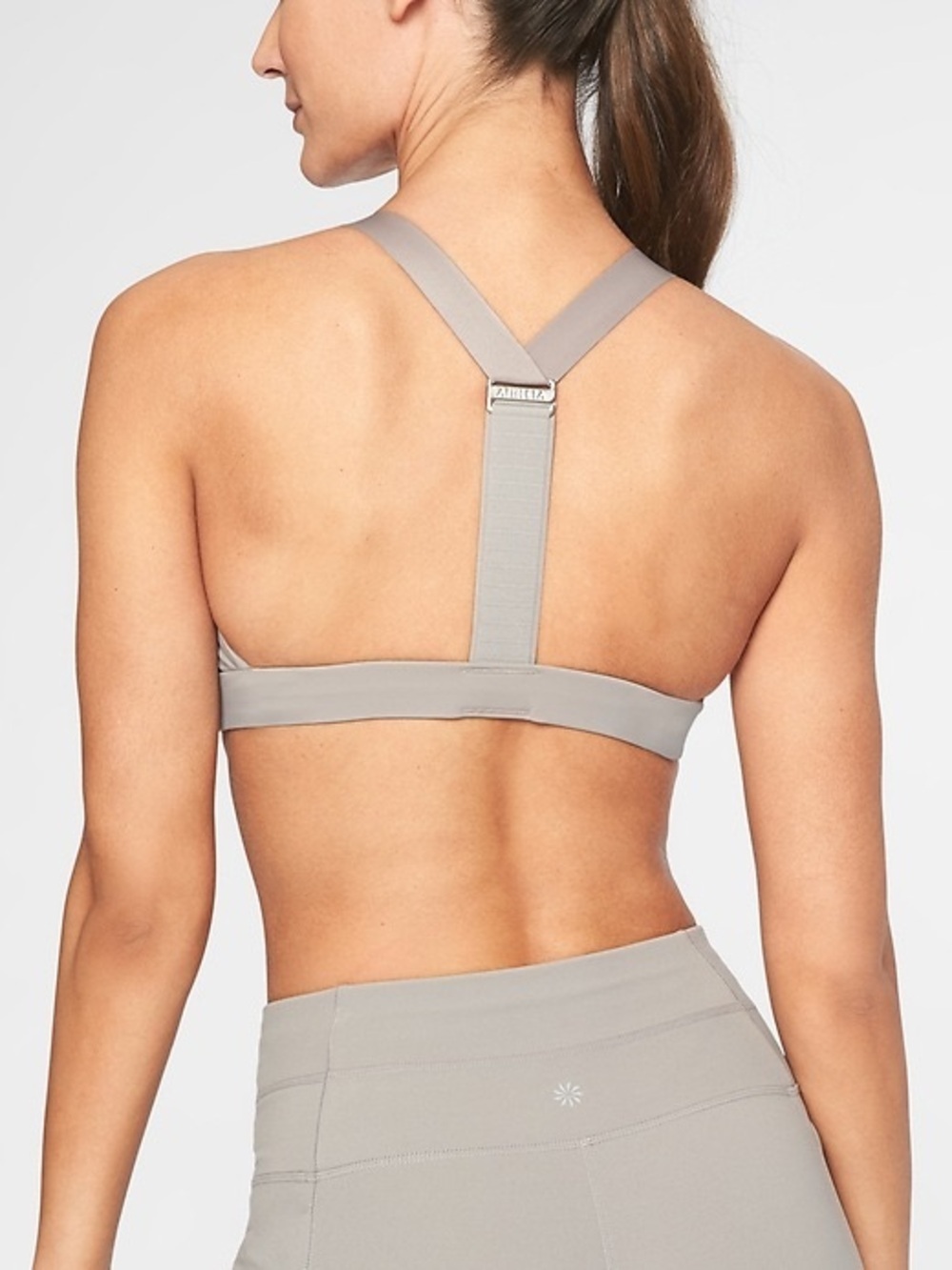 Athleta T-Back Sports Bra in Taupe